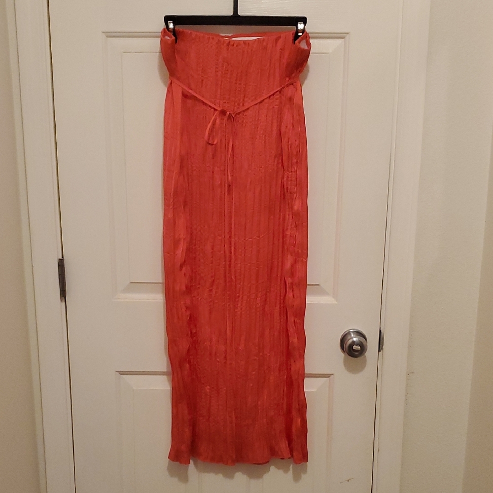 A New Day Vibrant Coral Maxi Skirt